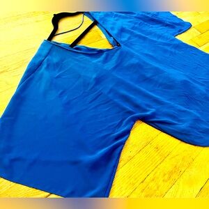 White House Black Market Blouse w/lace-up back Sz Med